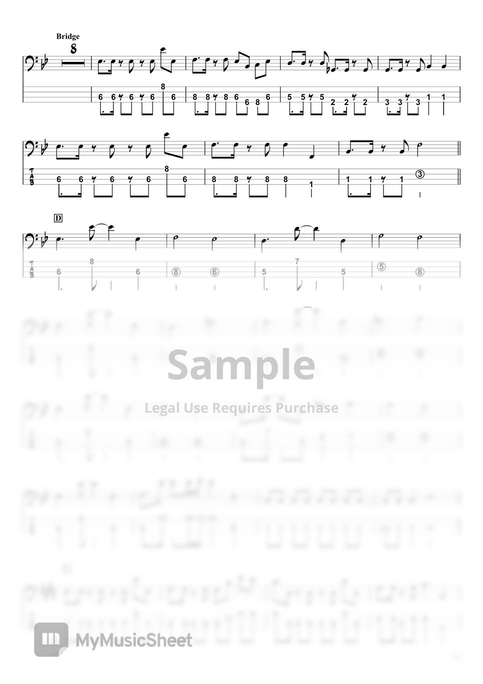 YOASOBI - 群青 (BassTAB 4strings) by swbass