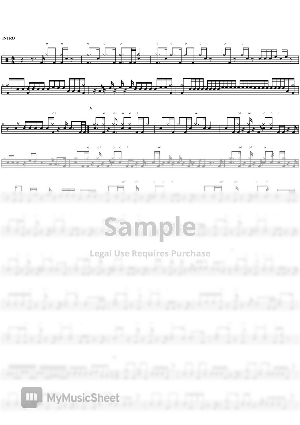 led boots - jeff beck 楽譜 by COPYDRUM