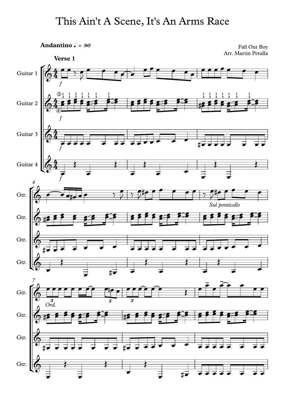 Fall Out Boy This ain't a scene, it's an arms race Sheets by Martin