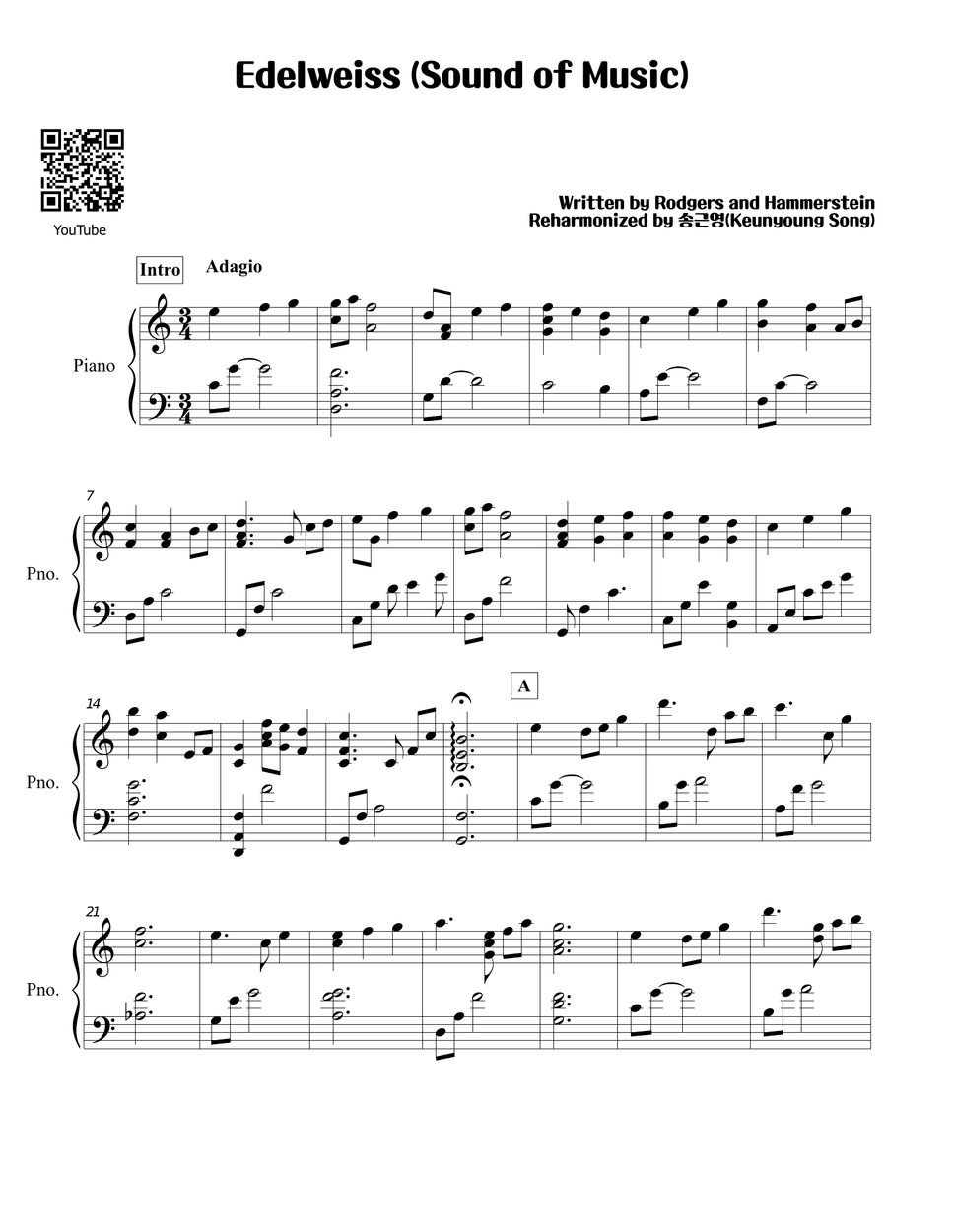 sound-of-music-edelweiss-sheet-by-keunyoung-song