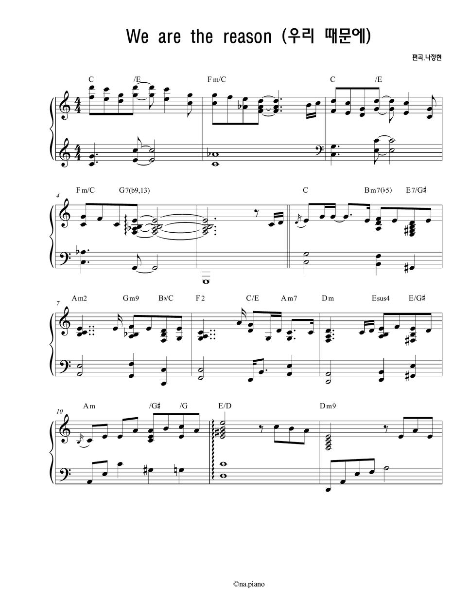 Chord Calum Scott You Are The Reason Sheet Music Free