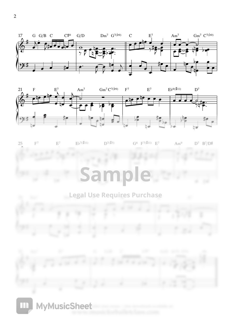 Nat king cole sweet lorraine tendu sheet by peter james