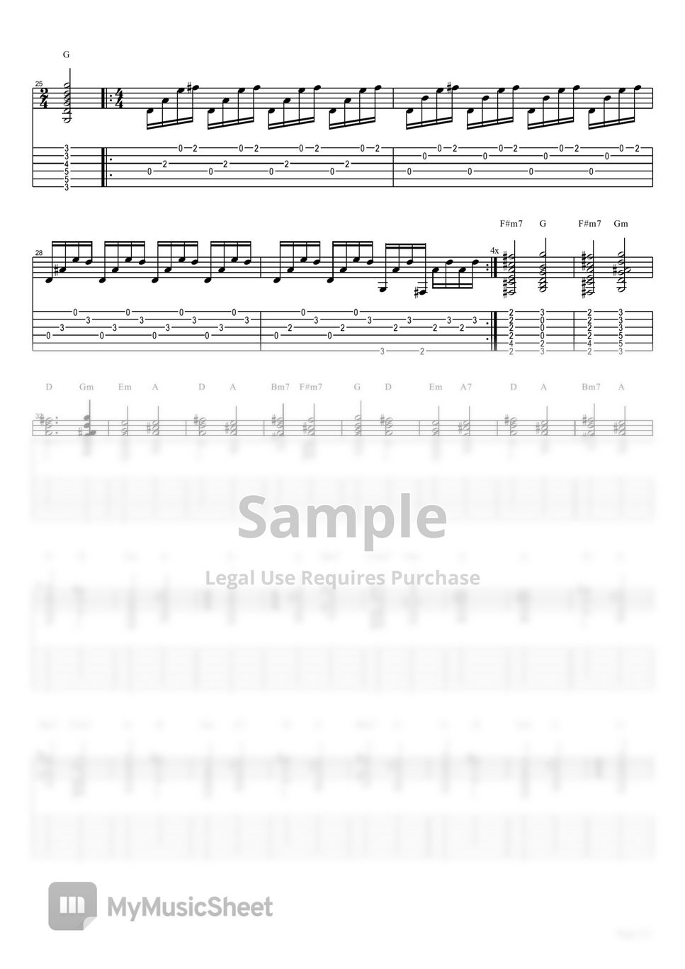 Rubberband - Simple Love Song Guitar Cover Tab + 1staff By Eric Lo