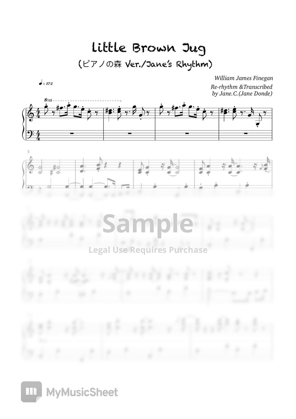 Joseph Eastburn Winner - Little Brown Jug - Forest of Piano Ver. (Re-rhythm) by Jane.C.(Jane Donde)