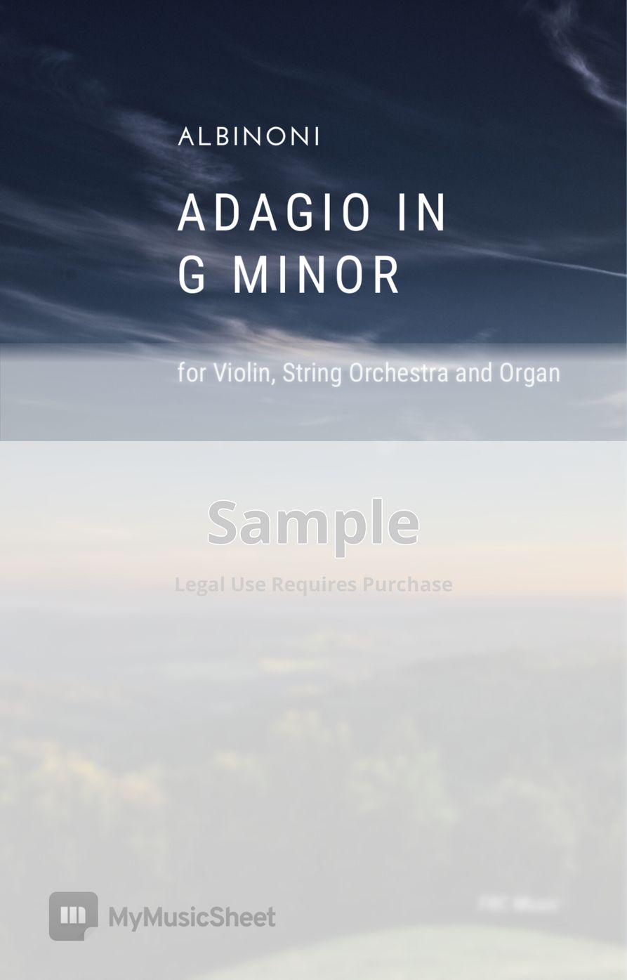 Albinoni | Giazotto - Adagio in G minor (Score and Parts) by Flavio Regis Cunha