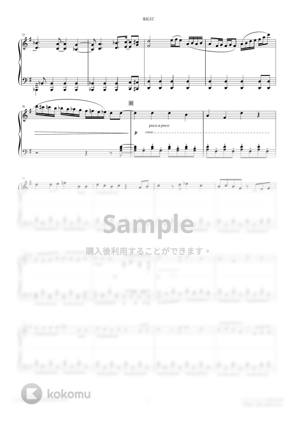 SEKAI NO OWARI - MAGIC(ソロ中級～上級) 楽譜 by Dさん