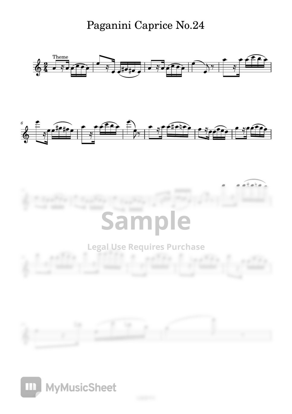 파가니니 - 파가니니 카프리스 (반주 MR/피아노 악보) by 심플플루트뮤직