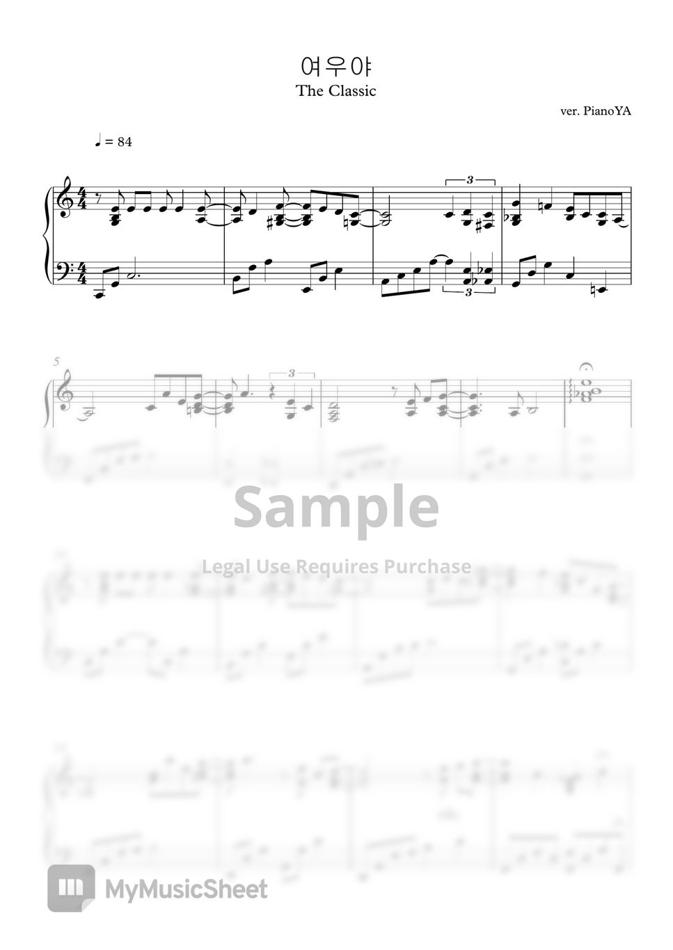 The Classic - YeoUYa (Rumblefish) Sheets by PianoYA