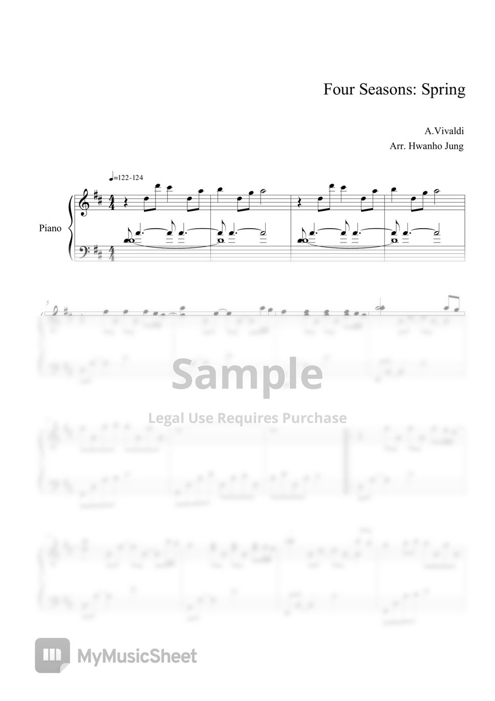 A. Vivaldi - For Season, Spring 1st Mov. (Piano Arrangement) by Hwan Ho Jung