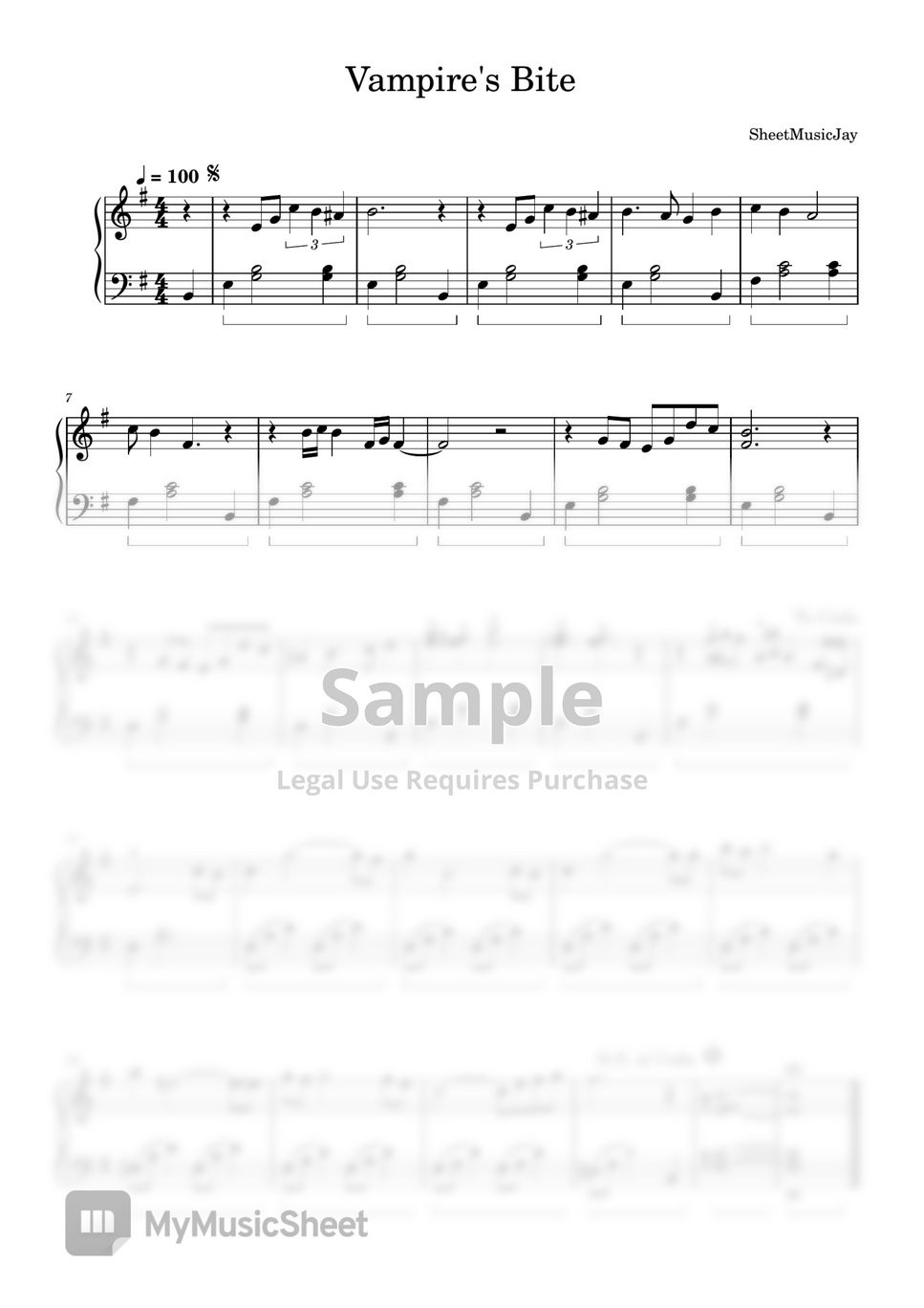 Sheetmusicjay vampire s bite sheets