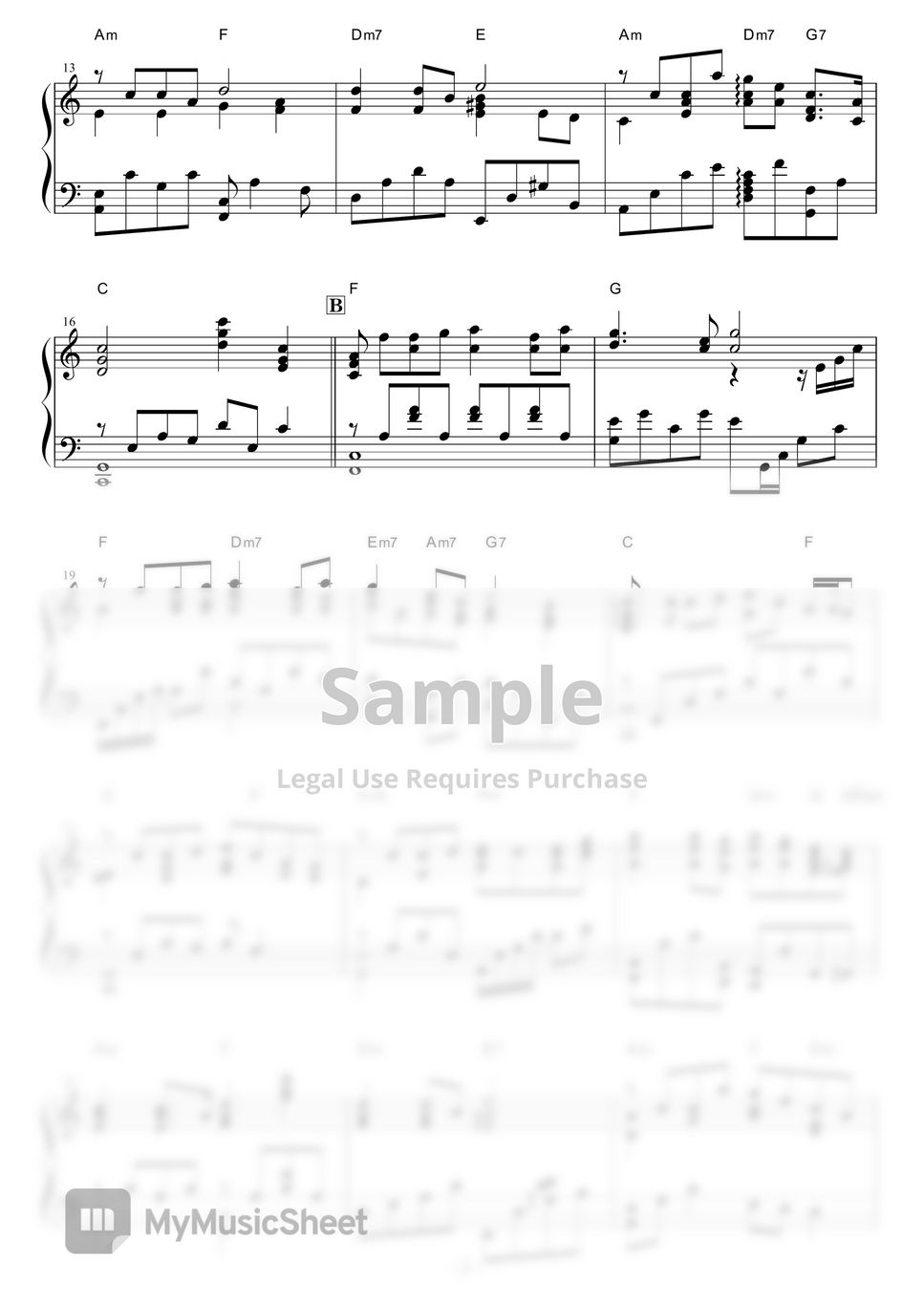 坂本九 - 上を向いて歩こう (Jazz ver.（Beegie Adair)) by piano*score