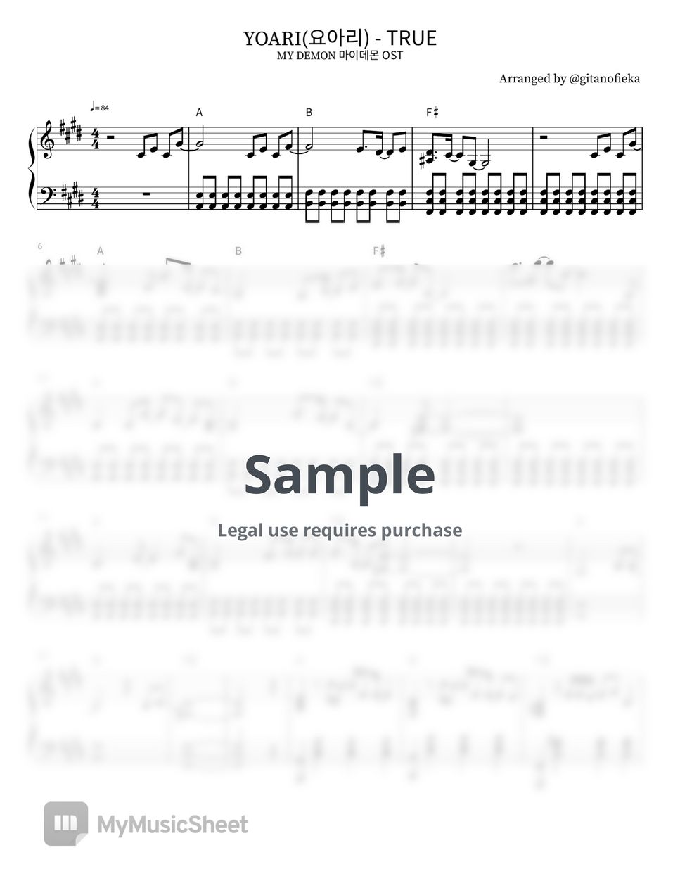 my-demon-ost-true-yoari-sheets-by-gita-nofieka