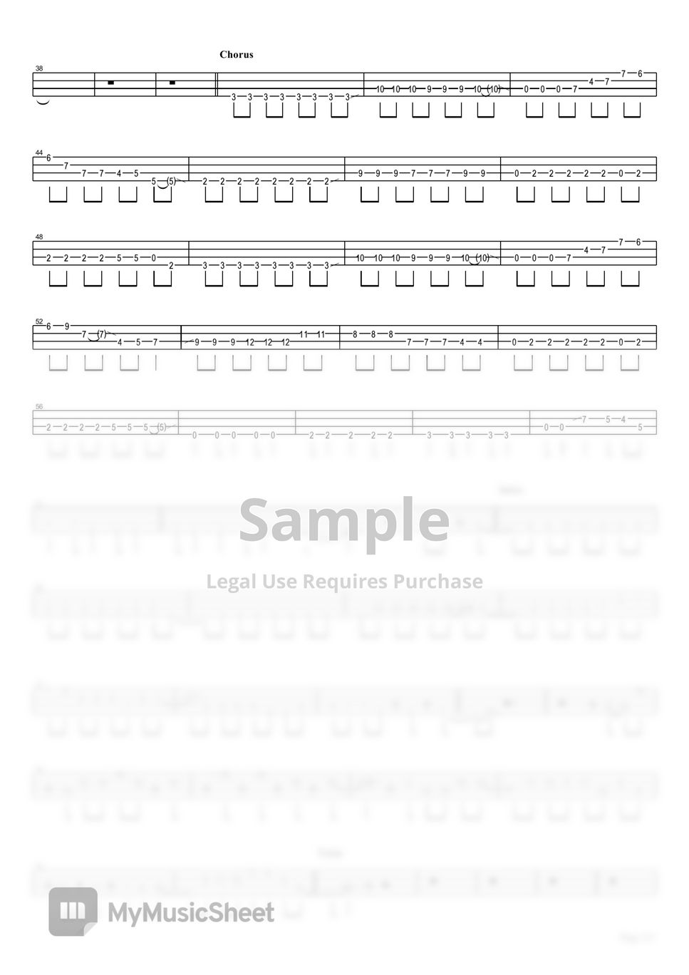 Kitani Tatsuya Scar (Bass TAB) Sheets by Muya