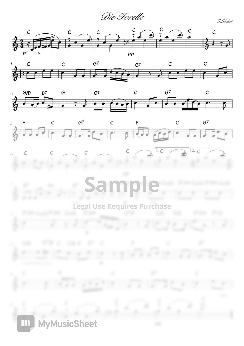 F.Schubert - Die Forelle (C・Melody Chord) by pfkaori