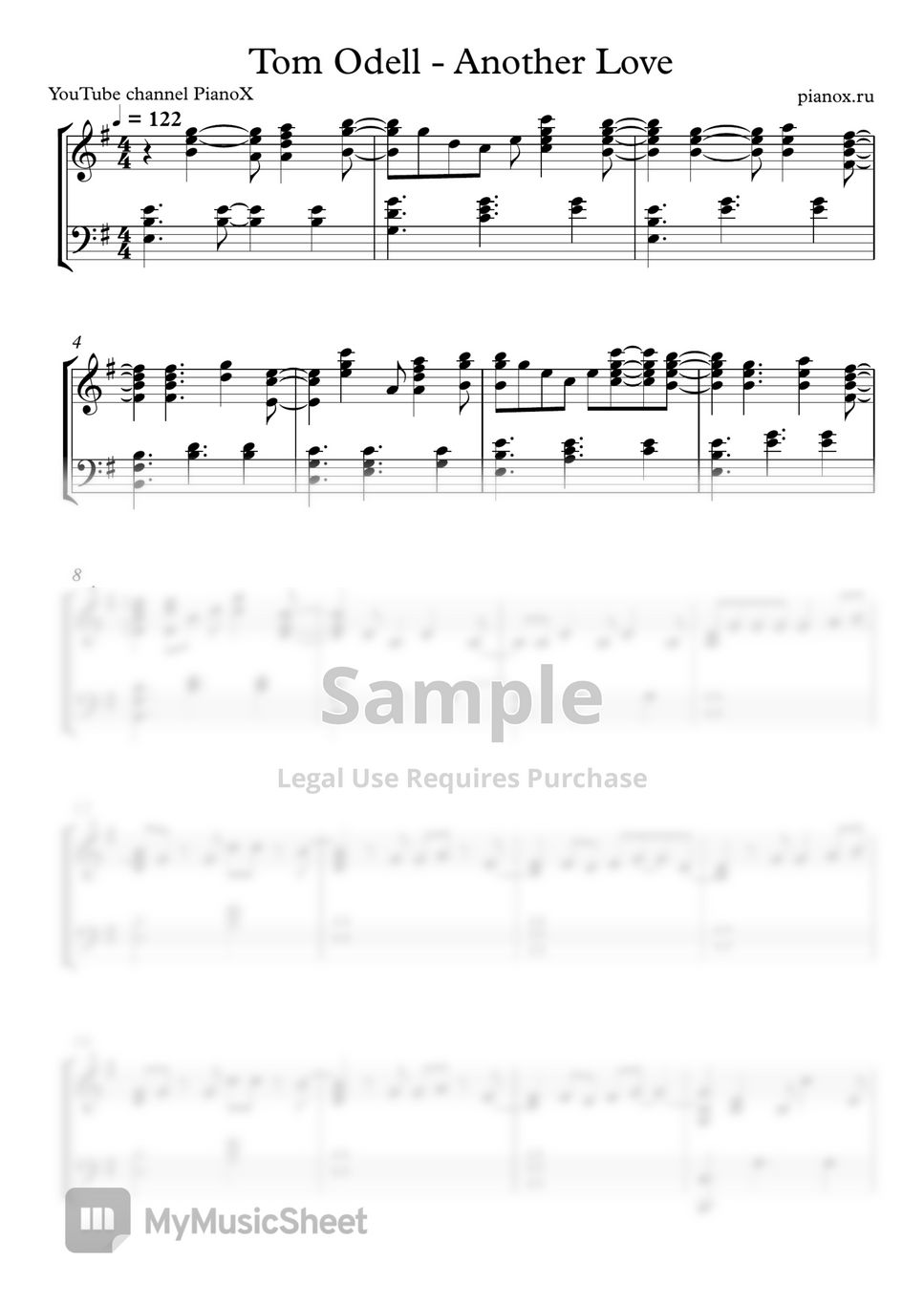 Another Love - Tom Odell Sheet music for Piano (Solo)