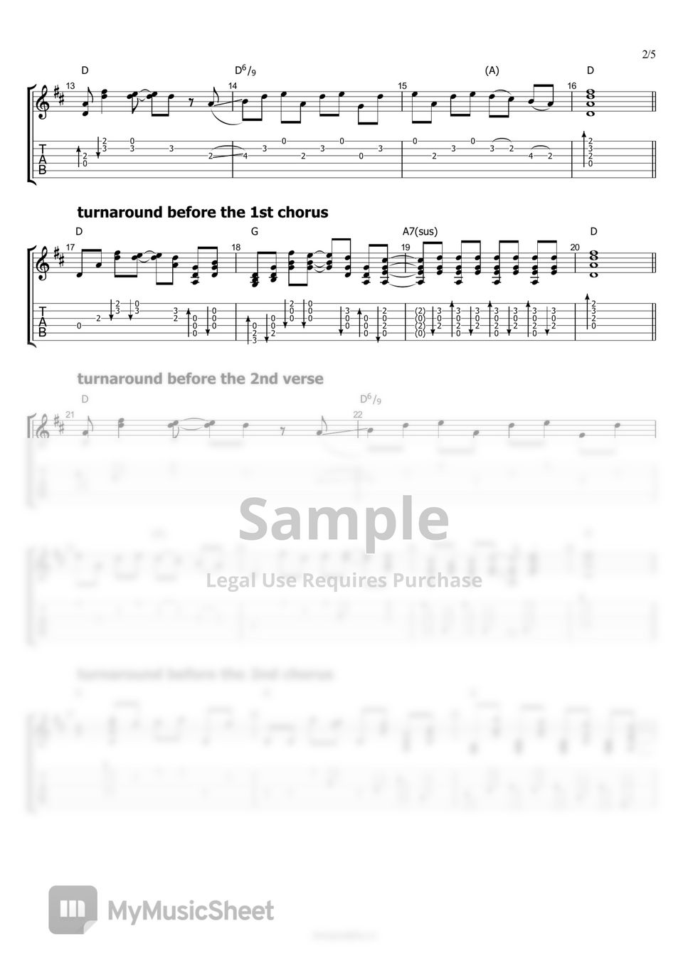 The Beatles Here Comes the Sun 악보 by Shutup & Play Guitar Tutorials