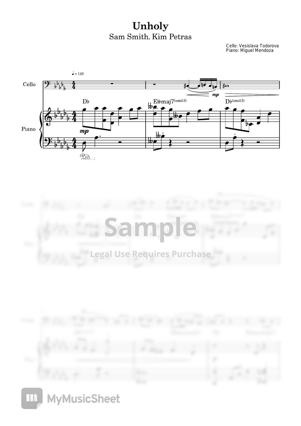 Sam Smith - Unholy (Piano & Cello) by Vesislava Todorova
