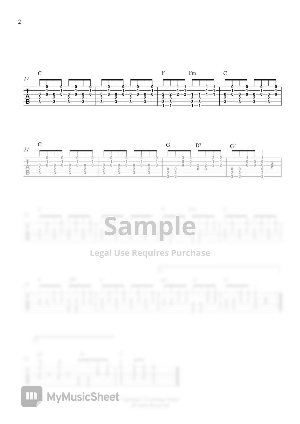 scott Joplin - Entertainer Guitar Rhythm (Tab) by Learning Guitar