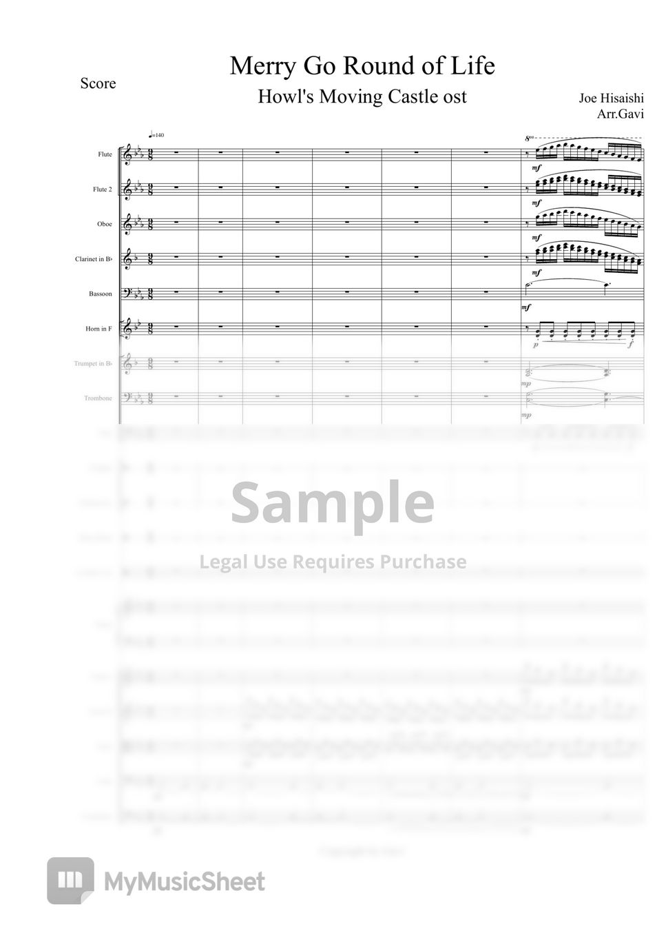 히사이시 조 (Joe Hisaishi) - 인생의 회전목마(Merry Go Round of Life) Orchestra Score by Gavi