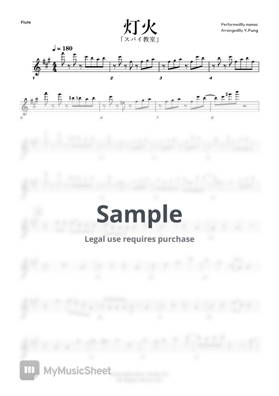 nonoc - 灯火 (C/ Bb/ F/ Eb Solo Sheet Music) by FungYip