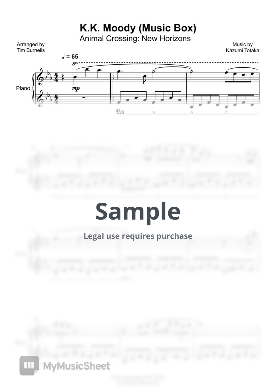 Animal Crossing New Horizons K.K. Moody (Music Box) Sheets by Tim