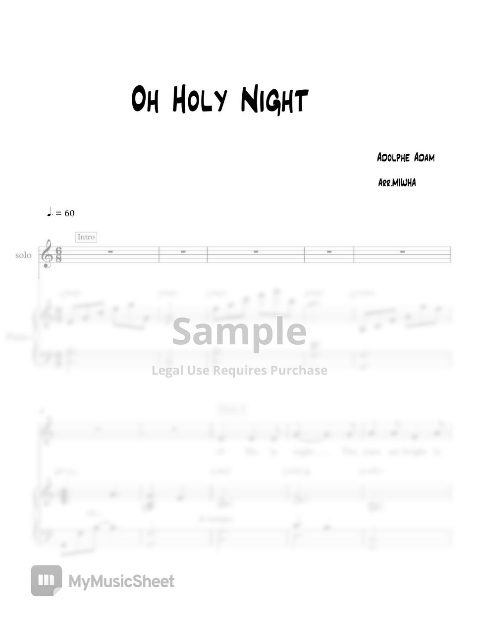 Adolphe Charles Adams - Oh Holy Night in C (재즈 스타일) by MIWHA