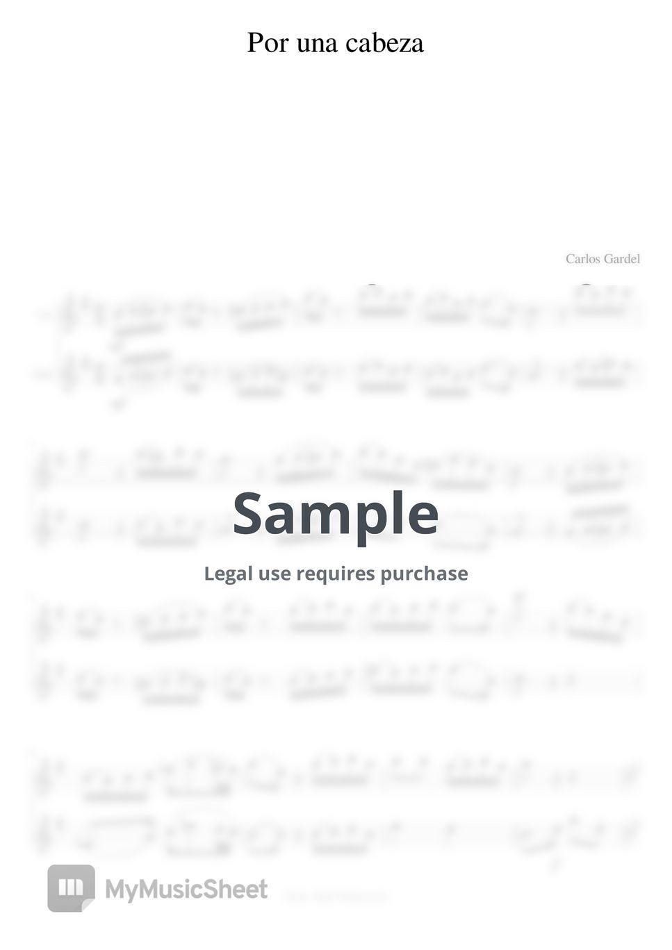 Carlos Gardel - Por una cabeza (Wind Duet) Sheets by Melody_first