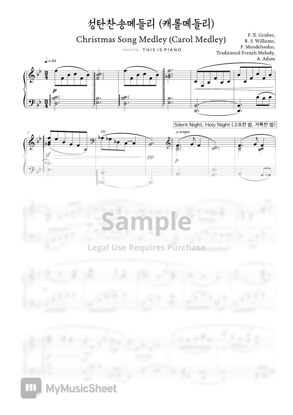 Carol Christmas Song Medley Sheets by THIS IS PIANO