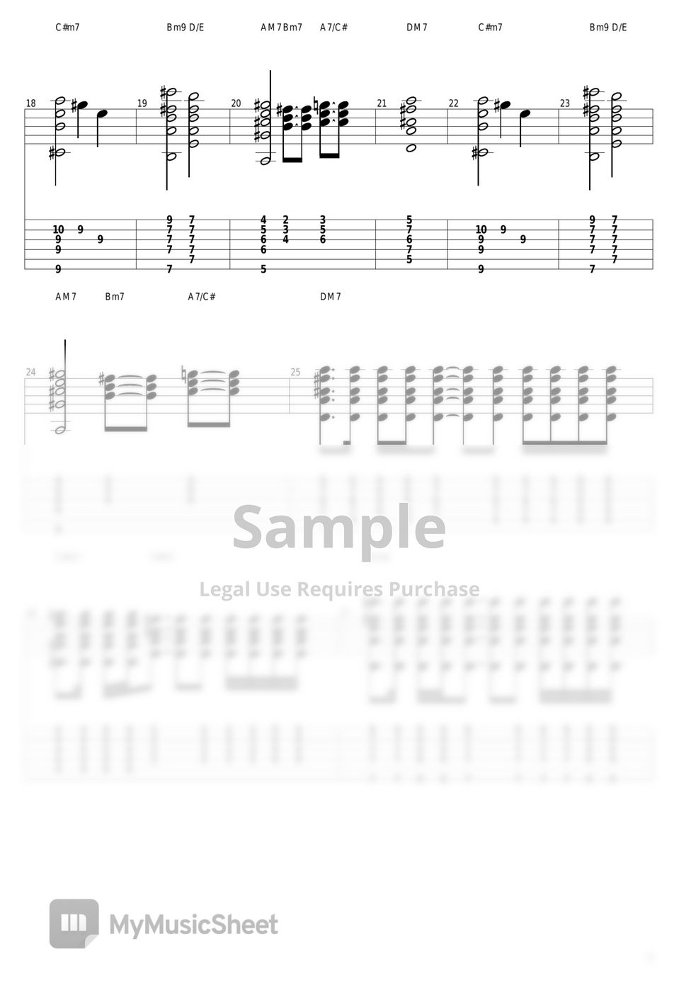 山下達郎 - Music Book Tab + 1staff by guitar cover with tab