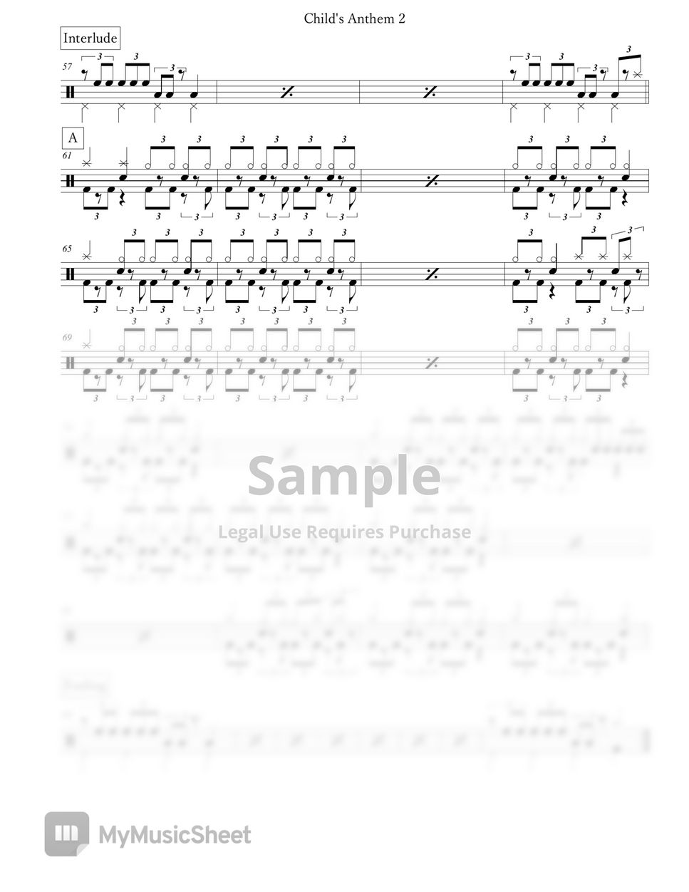 Toto - Child's Anthem Sheets By Arkadia Drums