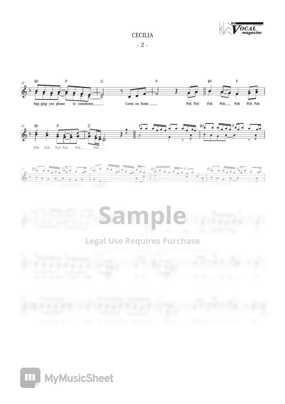Simon garfunkel do re mi de cecilia vocal magazine sheets by far