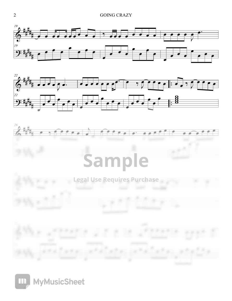 TREASURE GOING CRAZY (+ C key) Sheets by Lunar Piano