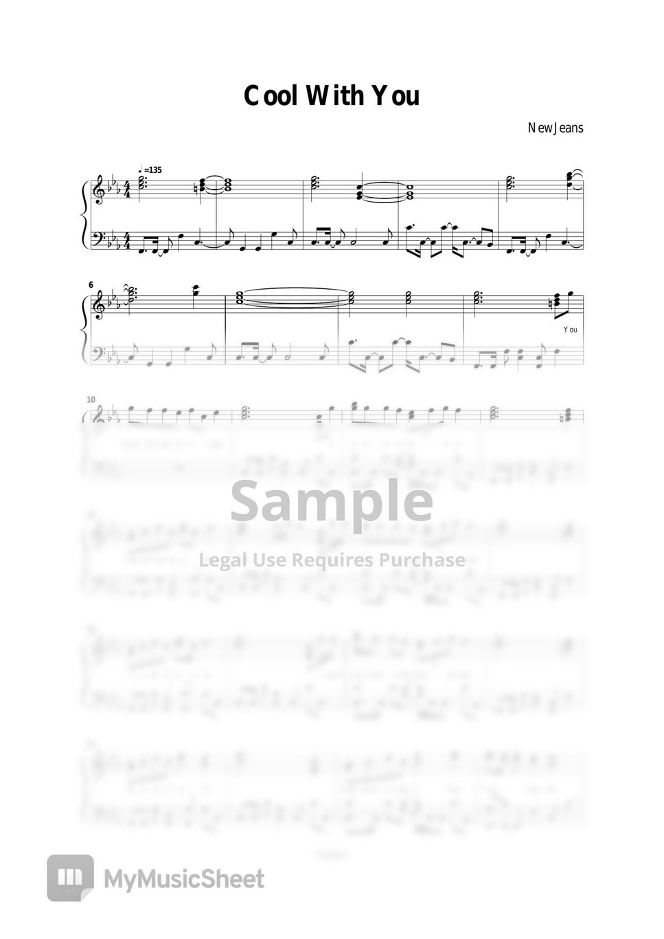 Newjeans cool with you piano sheet o sheets by