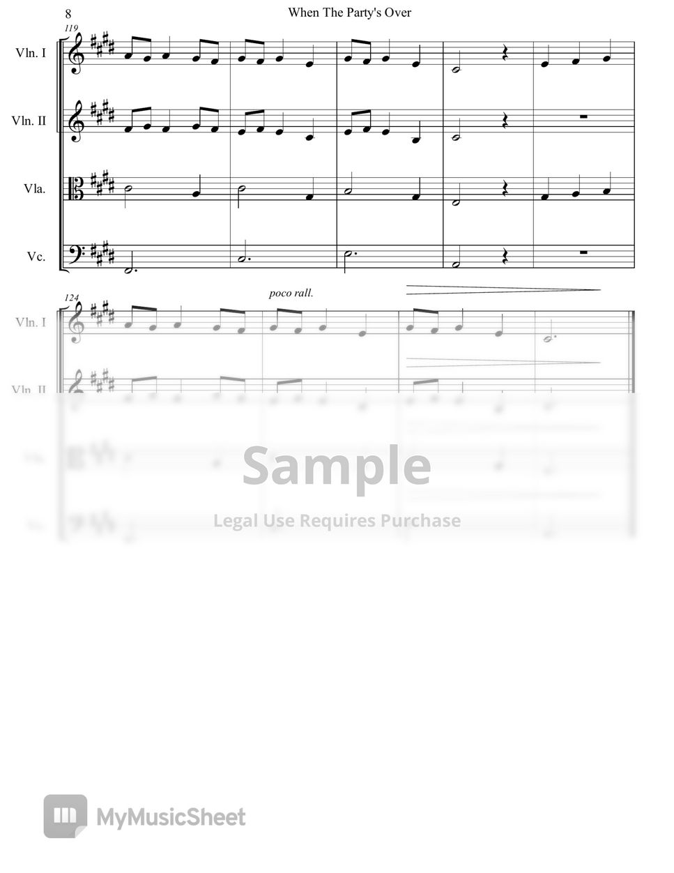 Billie Eilish - When The Party's Over (String Quartet) by Genti Guxholli