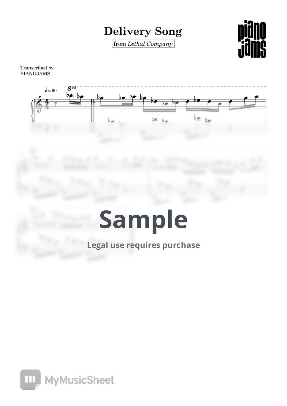 Unknown Delivery Song (Lethal Company) Sheets by PianoJams