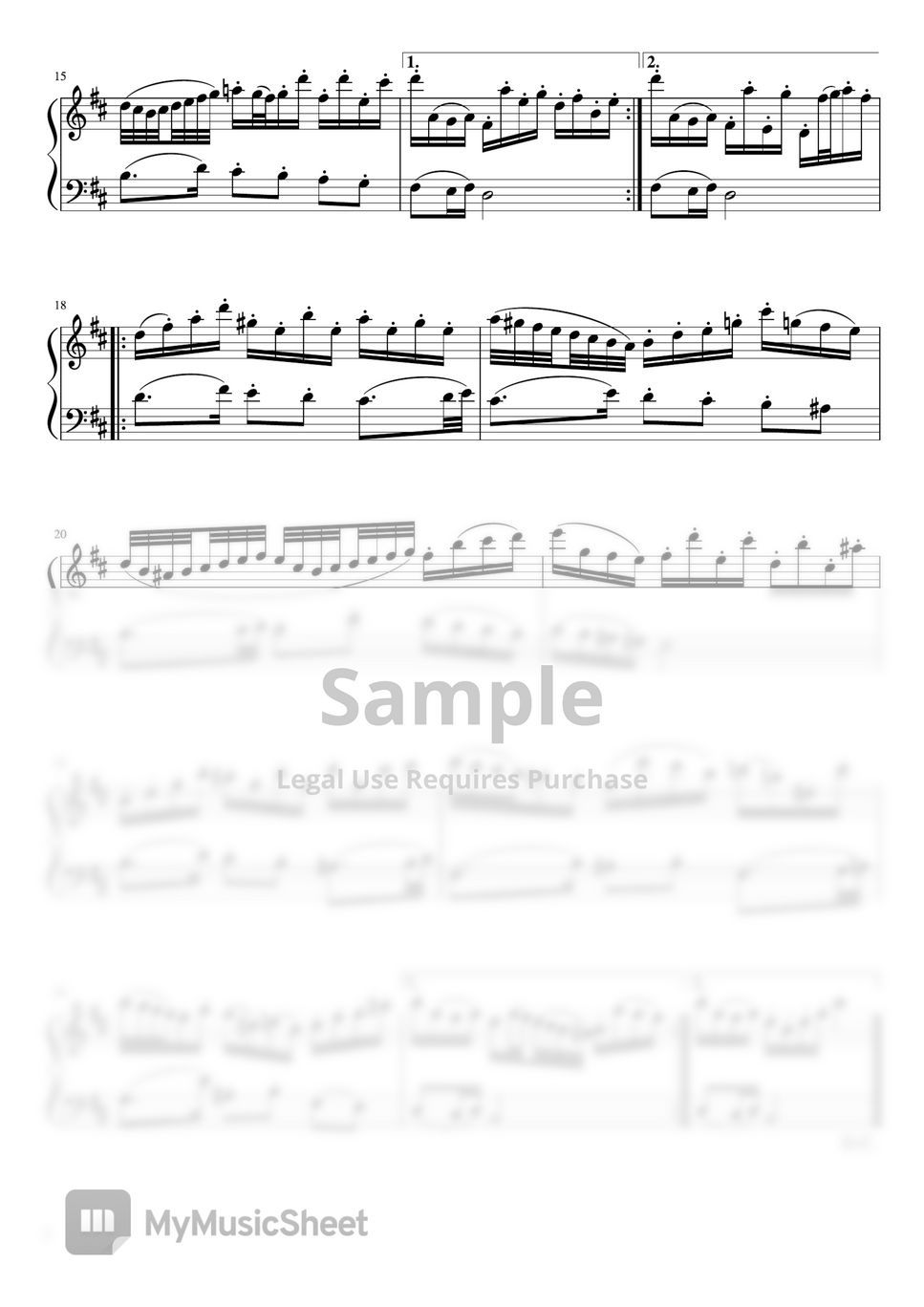 J.S.Bach - Polonaise Orchestra No.2 (Bm) BWV1067 (pianosolo/beginner) by pfkaori