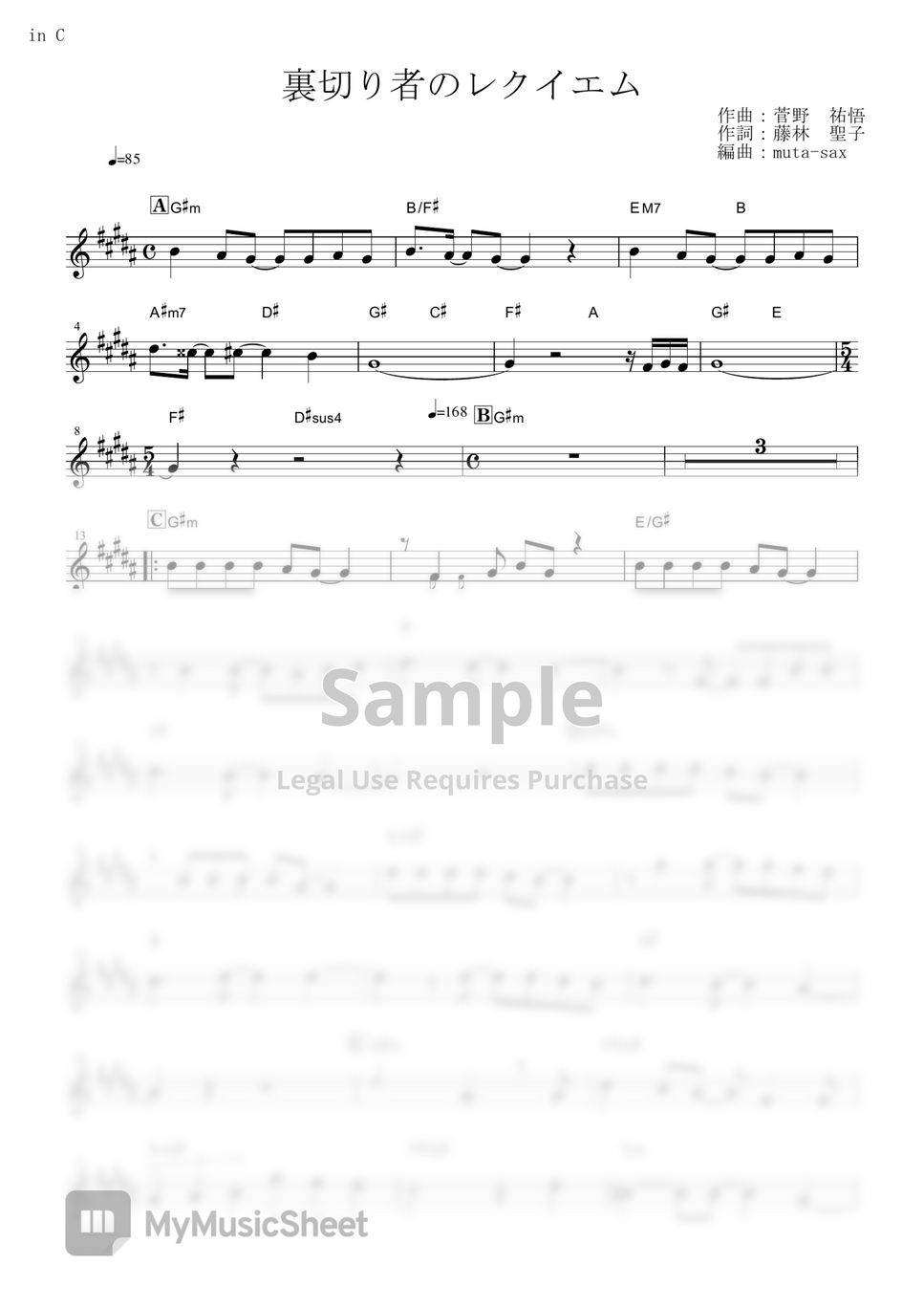 JoJo's Bizarre Adventure: Golden Wind - Traitor's Requiem (in C) Sheets ...