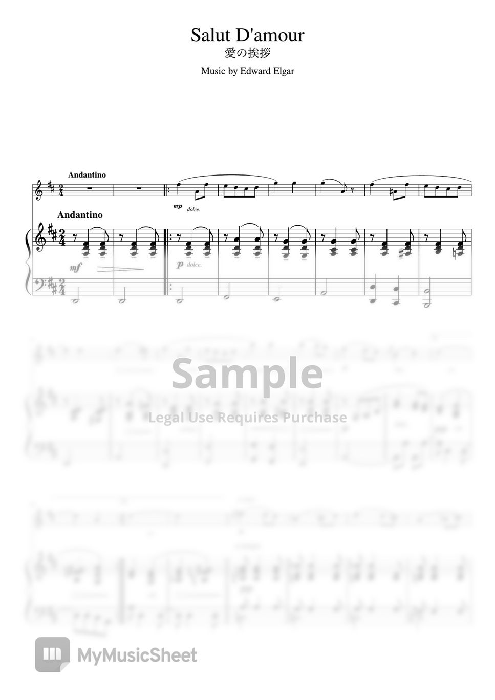 E.Elgar - Salut D'amour (Ddur  flute&piano) by pfkaori