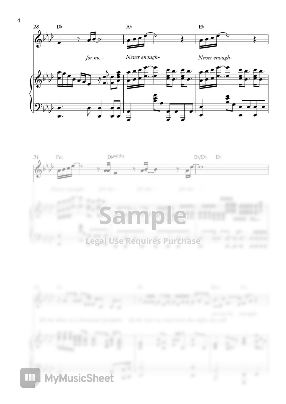 Loren Allred - Never Enough (Original Key) Nuty by Pineapplechord