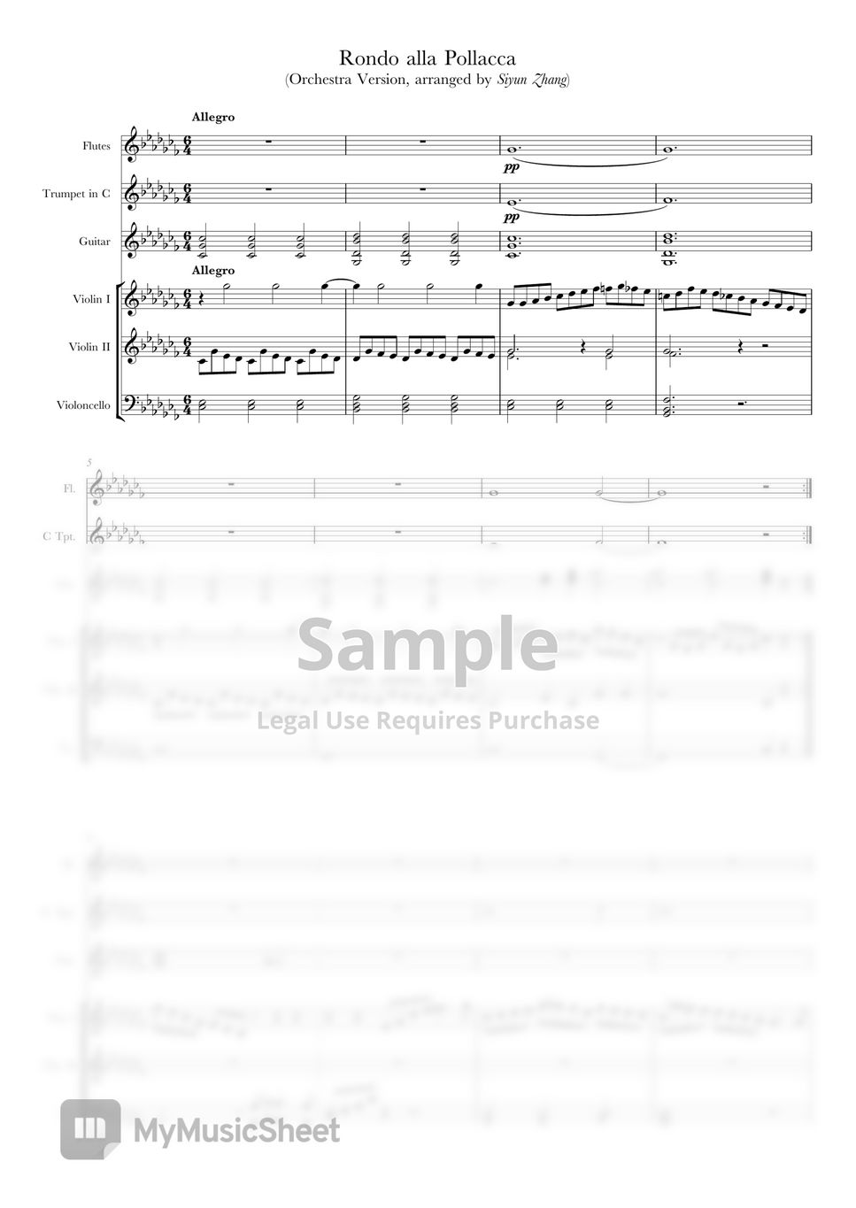 Mauro Giulianni - Adaptation for String Instrument: Guitar Concerto No.1 Movement III: Rondo Alla Pollacca (Transcribed Version) by Siyun (Alex) Zhang