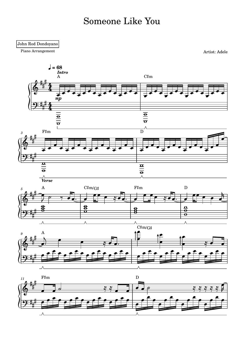 Adele Someone Like You Sheets by John Rod Dondoyano
