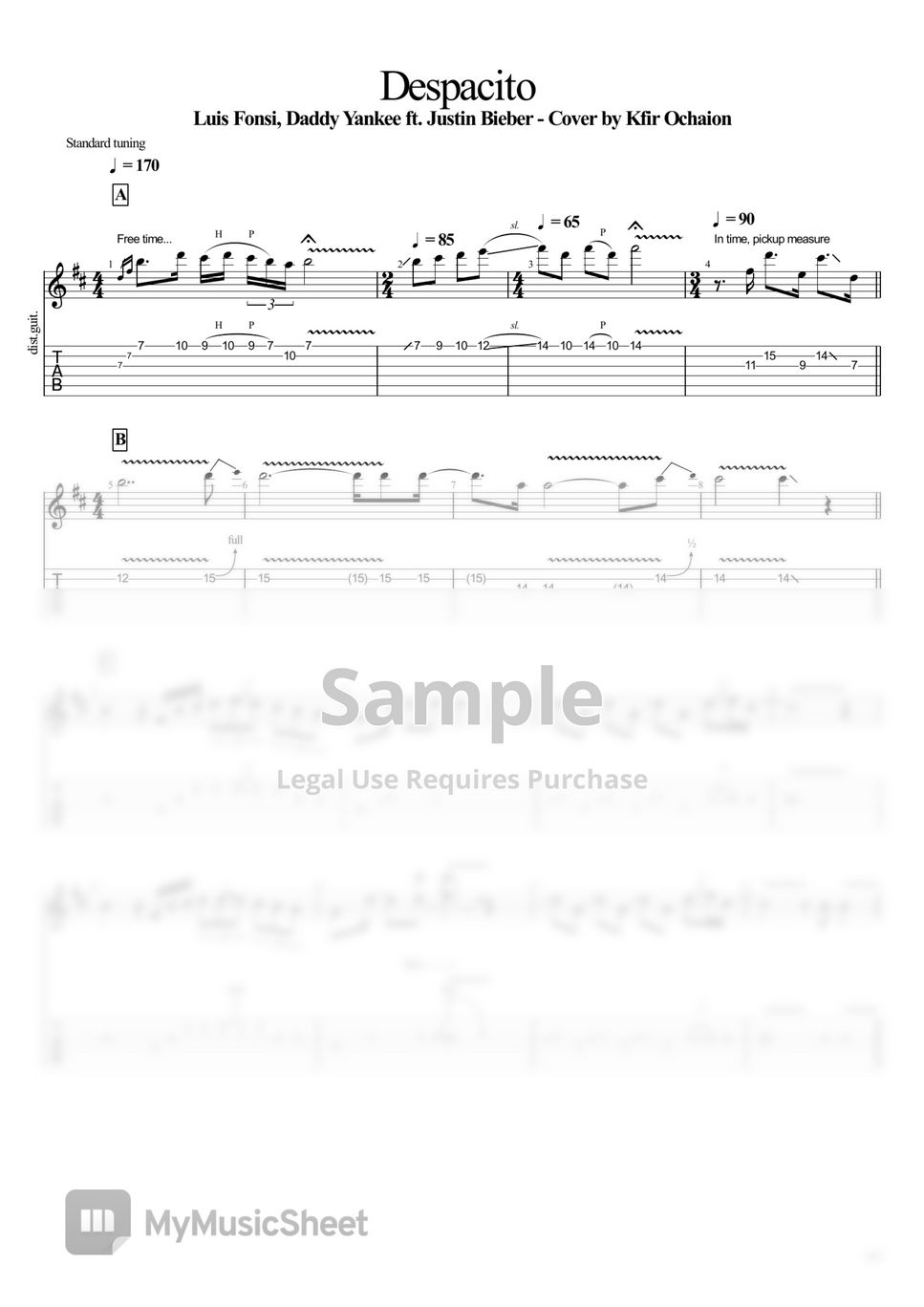 Luis Fonsi, Daddy Yankee Despacito Ноты by Kfir Ochaion