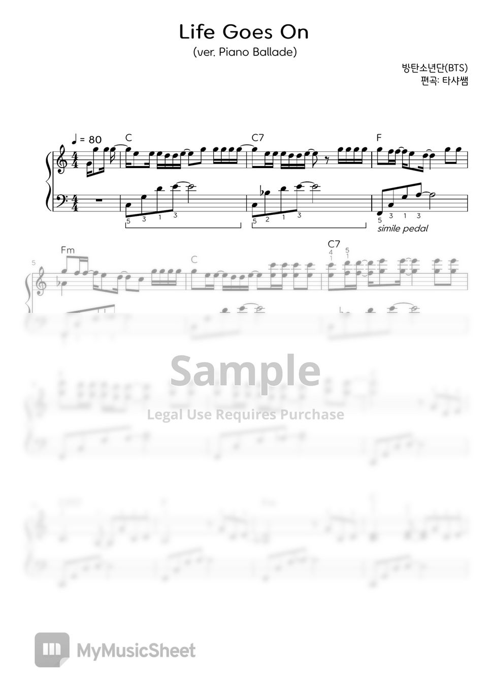  bts life goes on c major ballade by tasiat