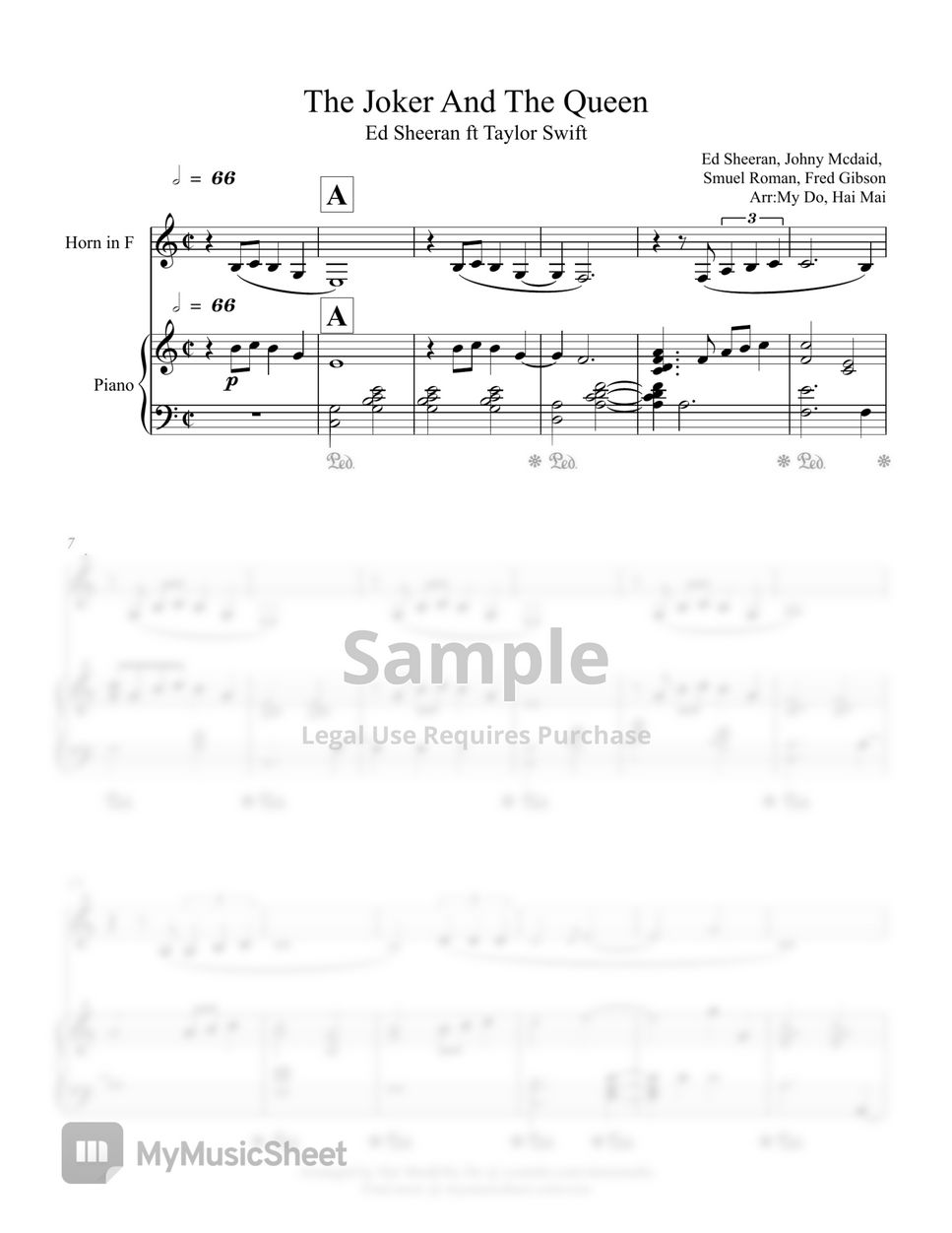 ed-sheeran-the-joker-and-the-queen-for-horn-in-f-solo-and-piano