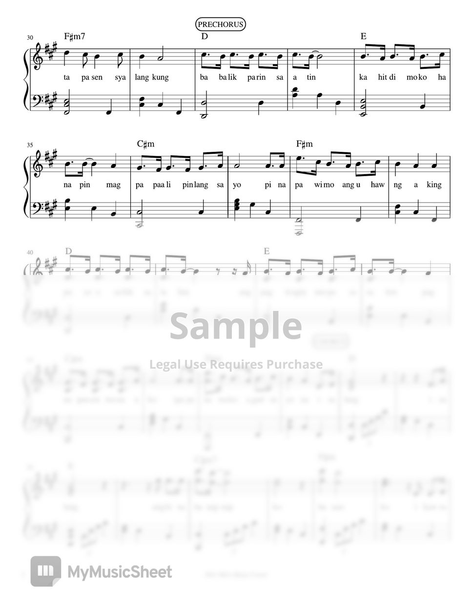 Arthur Nery - Isa Lang (piano sheet music) by Mel's Music Corner