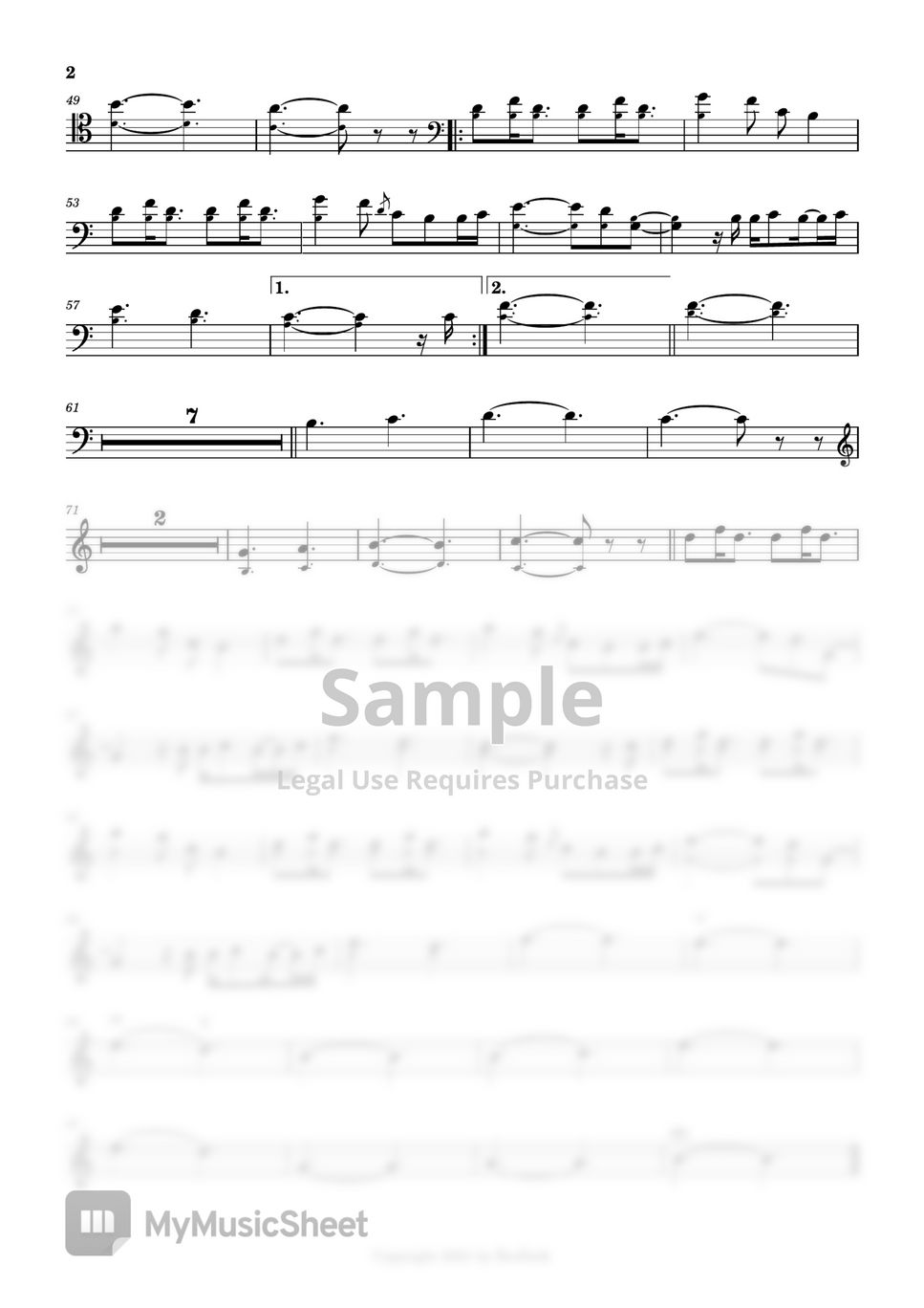 'Twilight' movie OST - A Thousand Years (Christina Perri) (Cello sheet) by BroPark