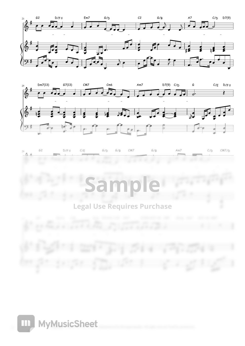 정선경/소진영 주 은혜임을 (G key) Sheets by 생명의건반