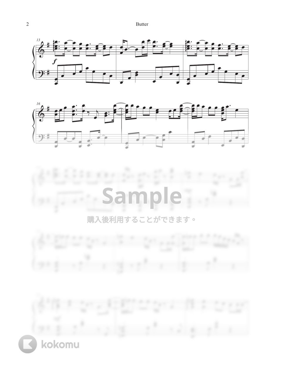 防弾少年団(BTS) - Butter (G Major Transposed Key) by Tully Piano