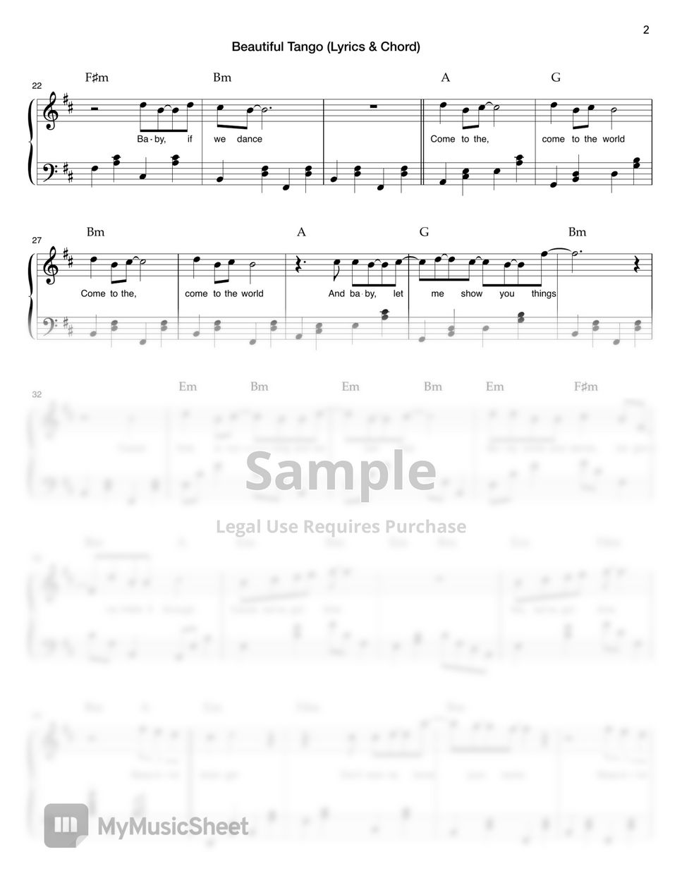 Hindi Zahra - Beautiful Tango (Lyrics, Chords) Sheets by Tutopianorial