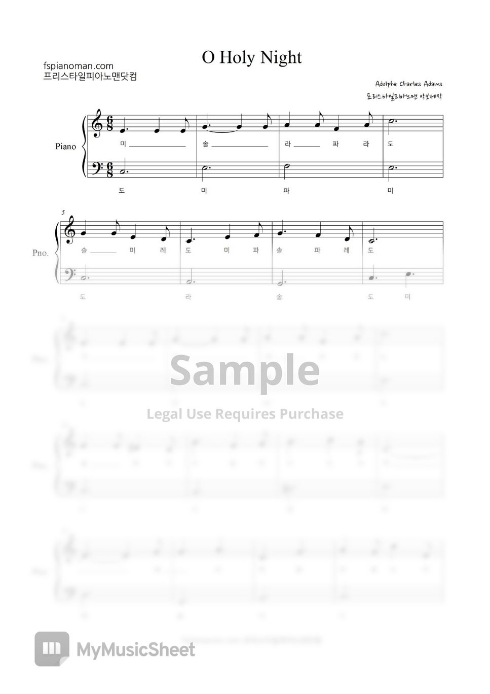 Adolphe Adam - O Holy Night Sheets by freestyle pianoman